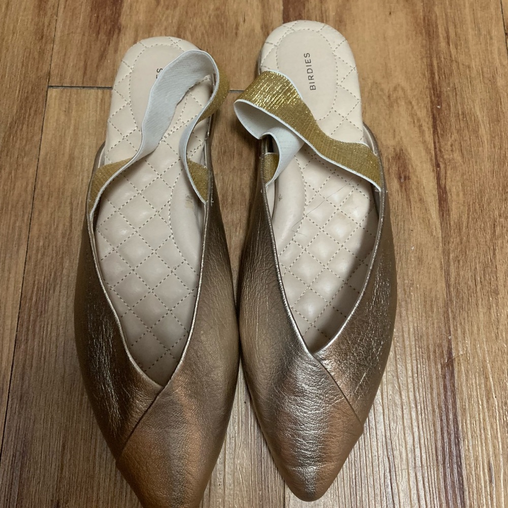 Birdies Gold Metallic Flats - Picture 2 of 8